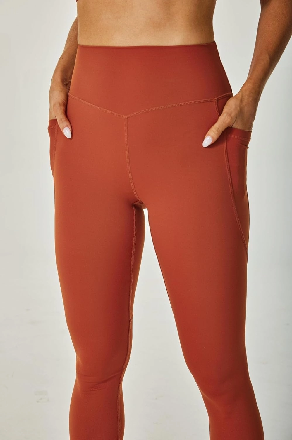 Sustainale High Waisted Yoga Capris Leggings with Pockets for Women Workout Fitness Running Pants Tight