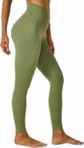 Sustainale High Waisted Yoga Capris Leggings with Pockets for Women Workout Fitness Running Pants Tight