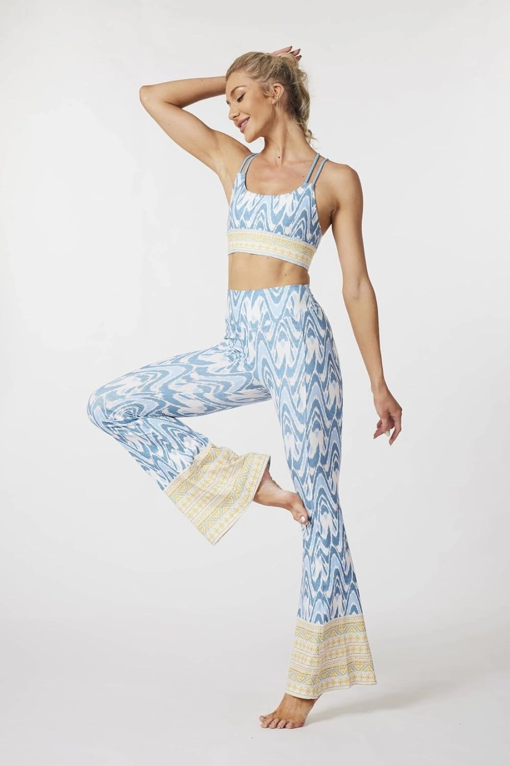 Sustainale High Waisted Yoga Capris Leggings with Pockets for Women Workout Fitness Running Pants Tight