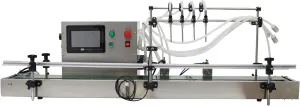 TECHTONGDA Automatic Liquid Filling Machine Pneumatic 10-1000ml with 4 Heads 8mm Nozzle Magnetic Pump Filling for Beverages Cosmetics