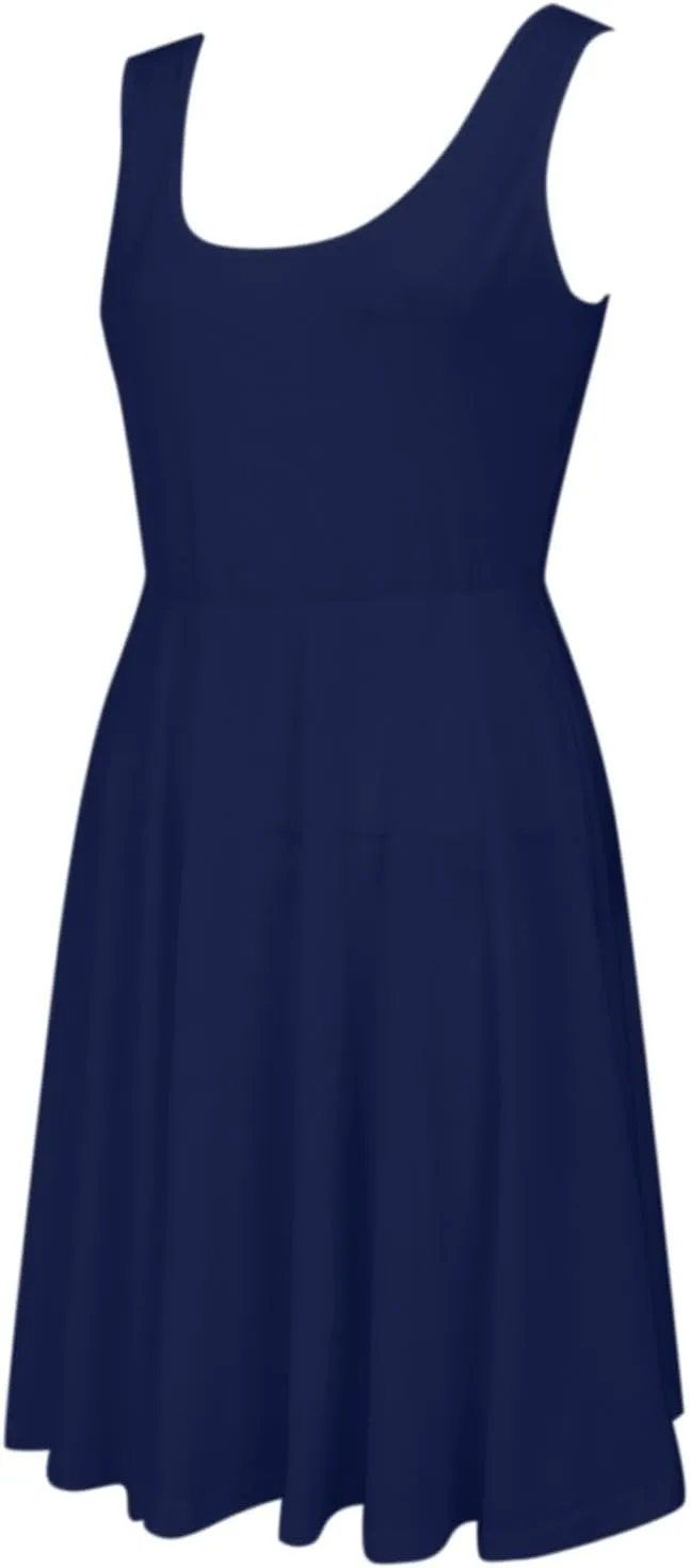 Tennis Short Dress for Women High Neck Knee Length Slim Sleeveless Tummy Control Cute Workout Summer Dresses