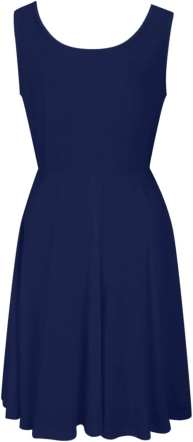Tennis Short Dress for Women High Neck Knee Length Slim Sleeveless Tummy Control Cute Workout Summer Dresses