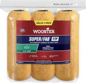 The Wooster Brush Company RR929-9 Super Fab FTP Roller Cover 3/4-Inch Nap, 3-Pack