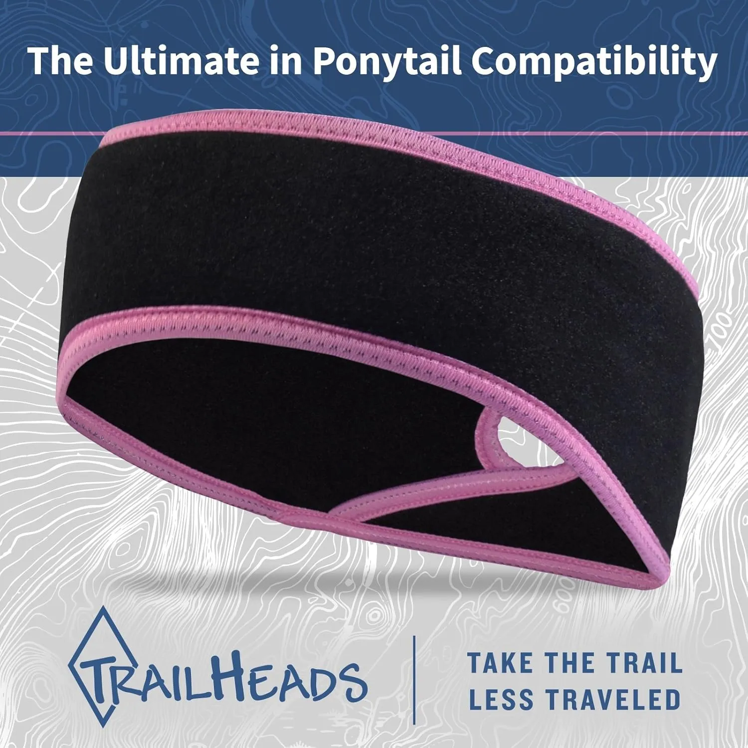 TrailHeads Women’s Ponytail Headband | Fleece Earband | Winter Running Headband