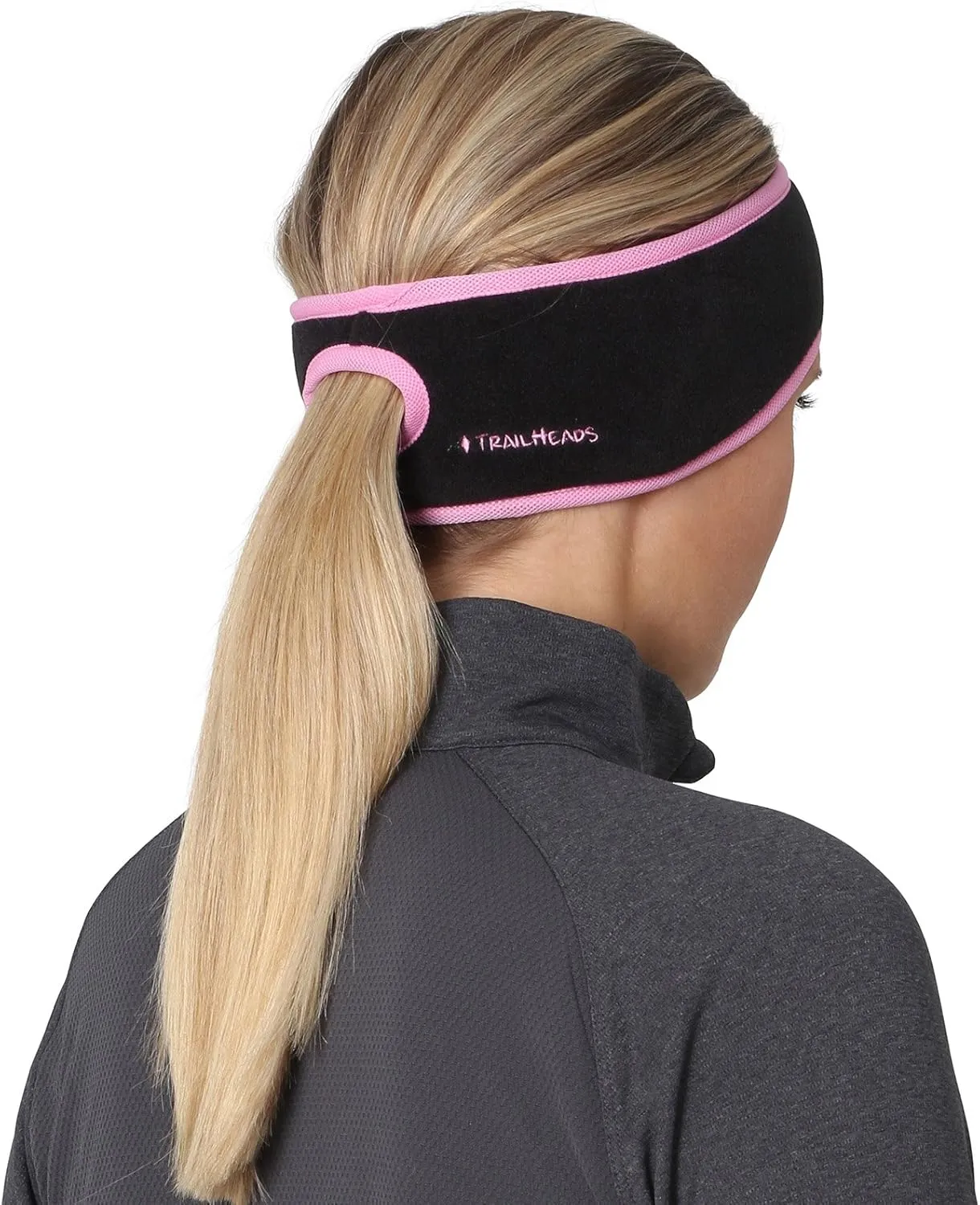 TrailHeads Women’s Ponytail Headband | Fleece Earband | Winter Running Headband