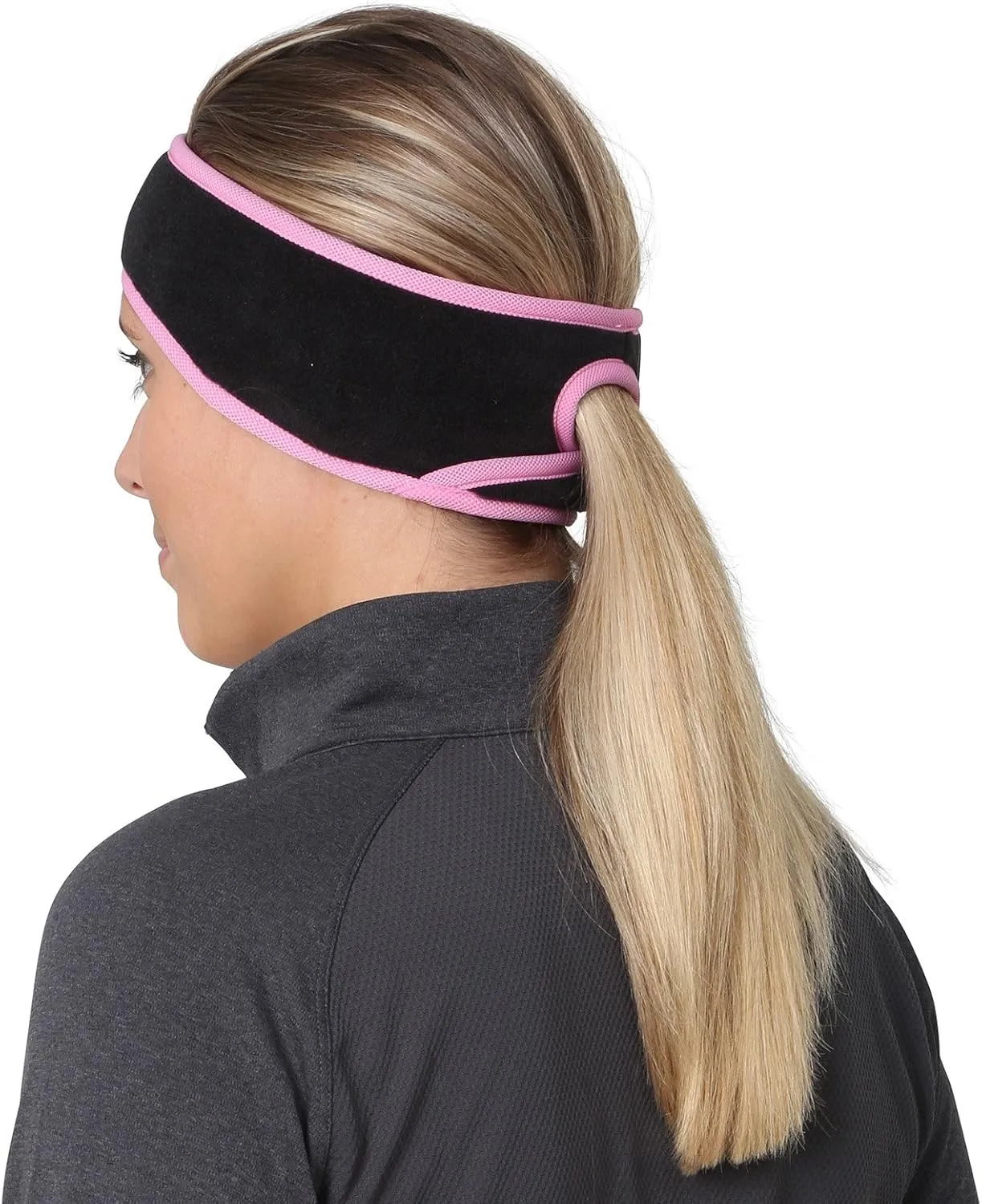 TrailHeads Women’s Ponytail Headband | Fleece Earband | Winter Running Headband