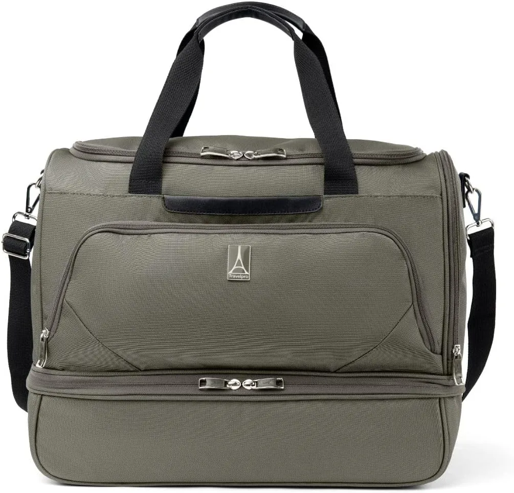 Travelpro Maxlite 5 Softside Carry-on Weekender with Drop-Bottom Compartment, Lightweight Overnight Travel Duffel Bag, Men and Women, Slate Green, 19-Inch