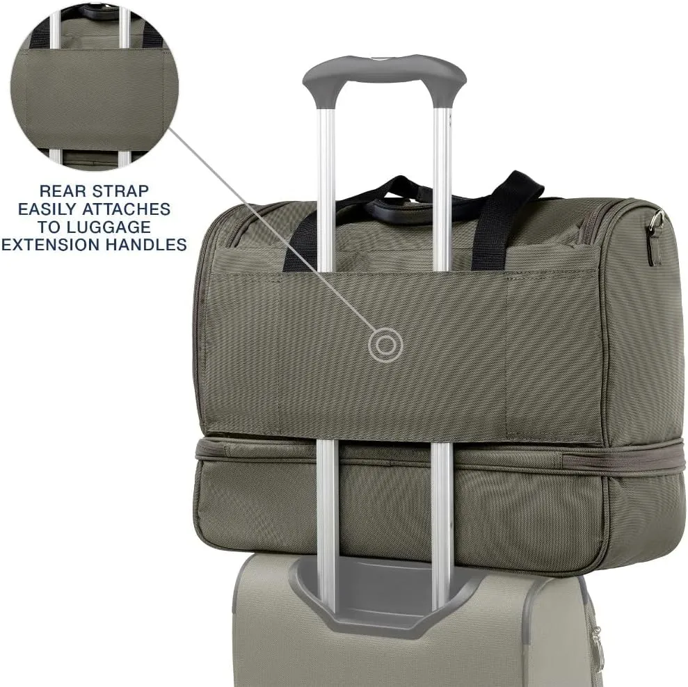 Travelpro Maxlite 5 Softside Carry-on Weekender with Drop-Bottom Compartment, Lightweight Overnight Travel Duffel Bag, Men and Women, Slate Green, 19-Inch
