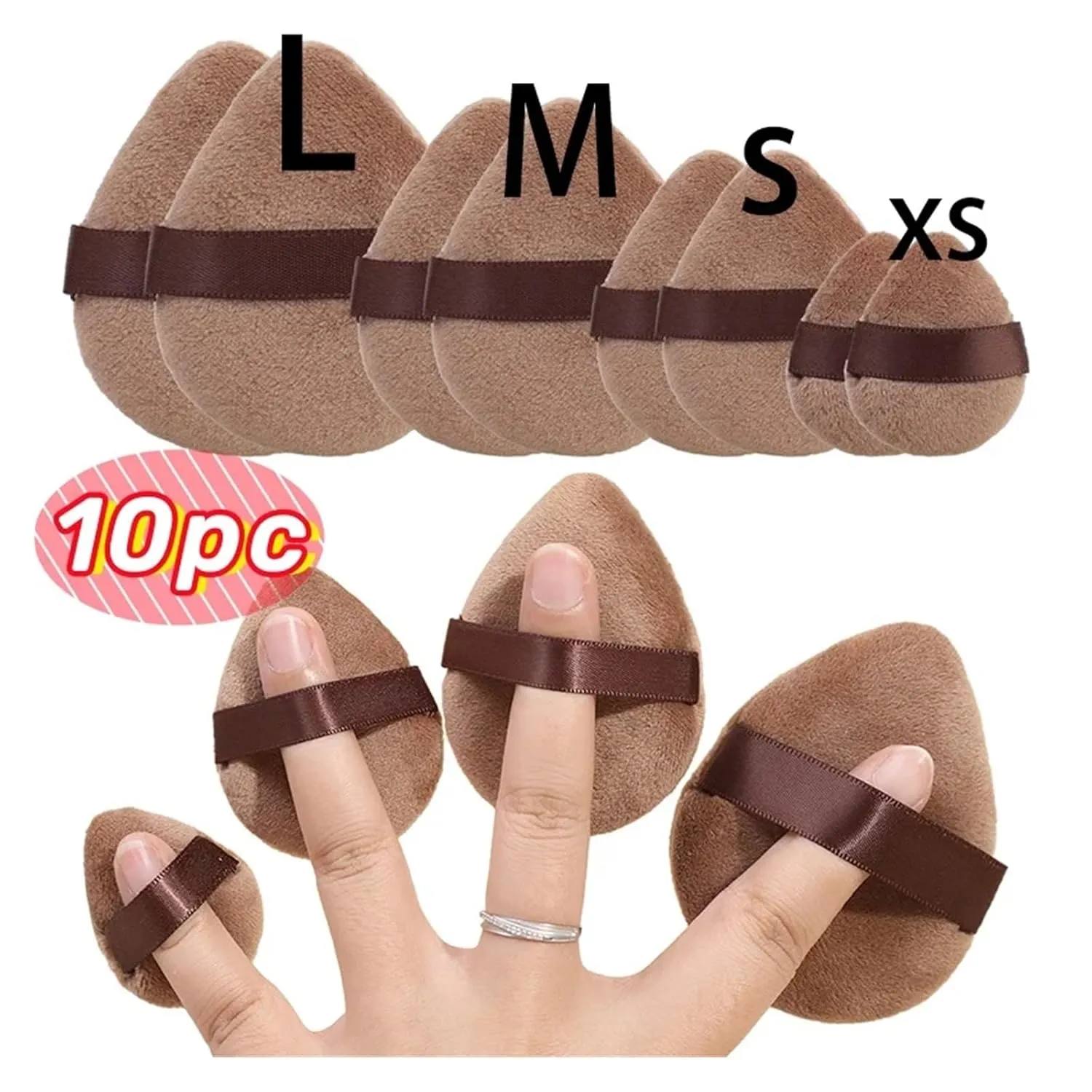Triangle Powder Puff Cosmetic Puff Loose Powder Velour Soft Makeup Sponge for Face Eye Contouring Washable Velvet Puffs(04 L)