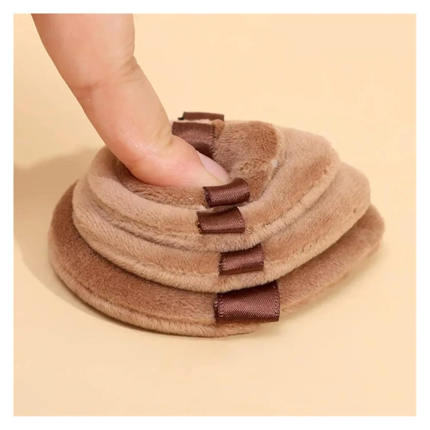 Triangle Powder Puff Cosmetic Puff Loose Powder Velour Soft Makeup Sponge for Face Eye Contouring Washable Velvet Puffs(04 L)