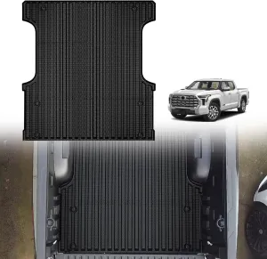 TripleAliners Truck Bed Mat Compatible with 2022 2023 2024 2025 Toyota Tundra Accessories CrewMax 5.5FT Vehicle Perfectly Flush All Weather Protection TPE Heavy Duty Pickup Car Bed Cargo Mat