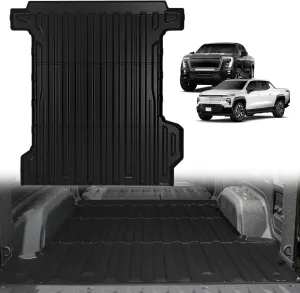 TripleAliners Truck Bed Mat Compatible with 2024 2025 Chevrolet Silverado EV RST/GMC Sierra EV Denali Accessories Vehicle Perfectly Flush All Weather Protection TPE Pickup Cargo Mat(5.9FT/70.6 inches)
