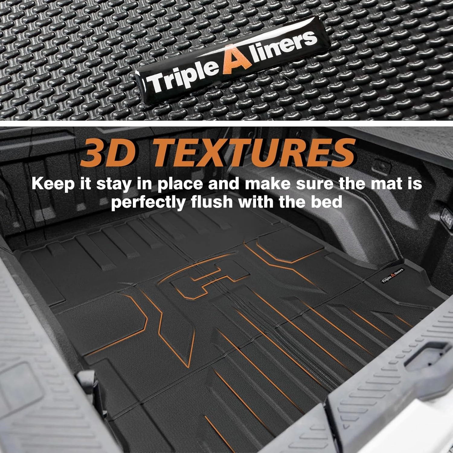 TripleAliners Truck Bed Mat Compatible with 2022 2023 2024 2025 GMC Hummer EV Accessories Vehicle Perfectly Flush All Weather Protection TPE Heavy Duty Pickup Car Bed Cargo Mat