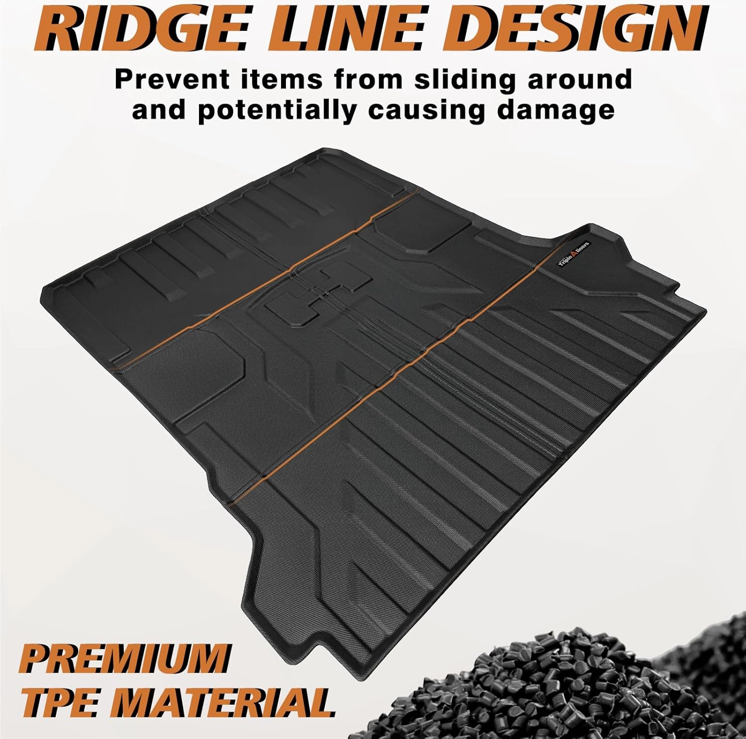 TripleAliners Truck Bed Mat Compatible with 2022 2023 2024 2025 GMC Hummer EV Accessories Vehicle Perfectly Flush All Weather Protection TPE Heavy Duty Pickup Car Bed Cargo Mat