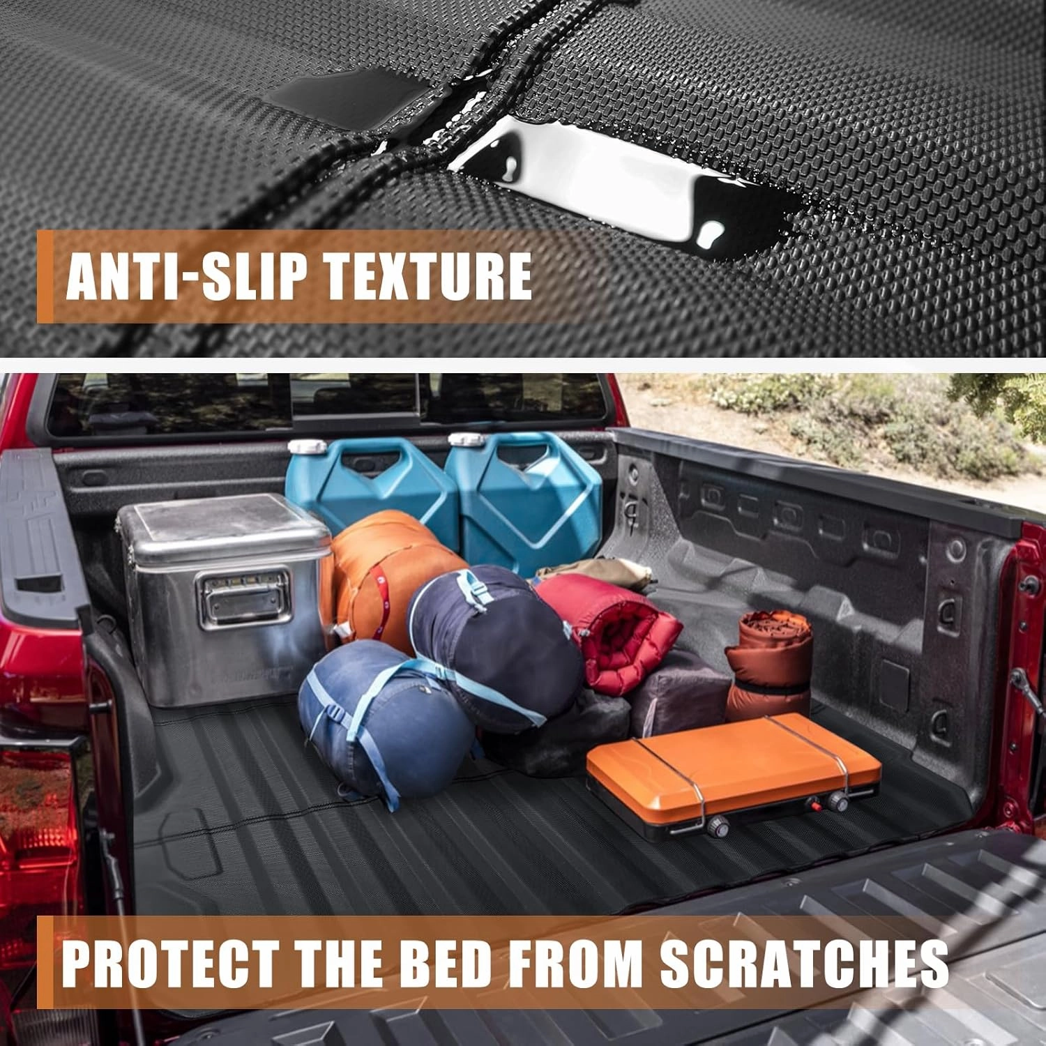 TripleAliners Truck Bed Mat Compatible with 2023 2024 2025 Chevy Colorado/GMC Canyon Accessories 5FT Vehicle Perfectly Flush All Weather Protection TPE Heavy Duty Pickup Car Bed Cargo Mat