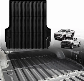 TripleAliners Truck Bed Mat Compatible with 2023 2024 2025 Chevy Colorado/GMC Canyon Accessories 5FT Vehicle Perfectly Flush All Weather Protection TPE Heavy Duty Pickup Car Bed Cargo Mat