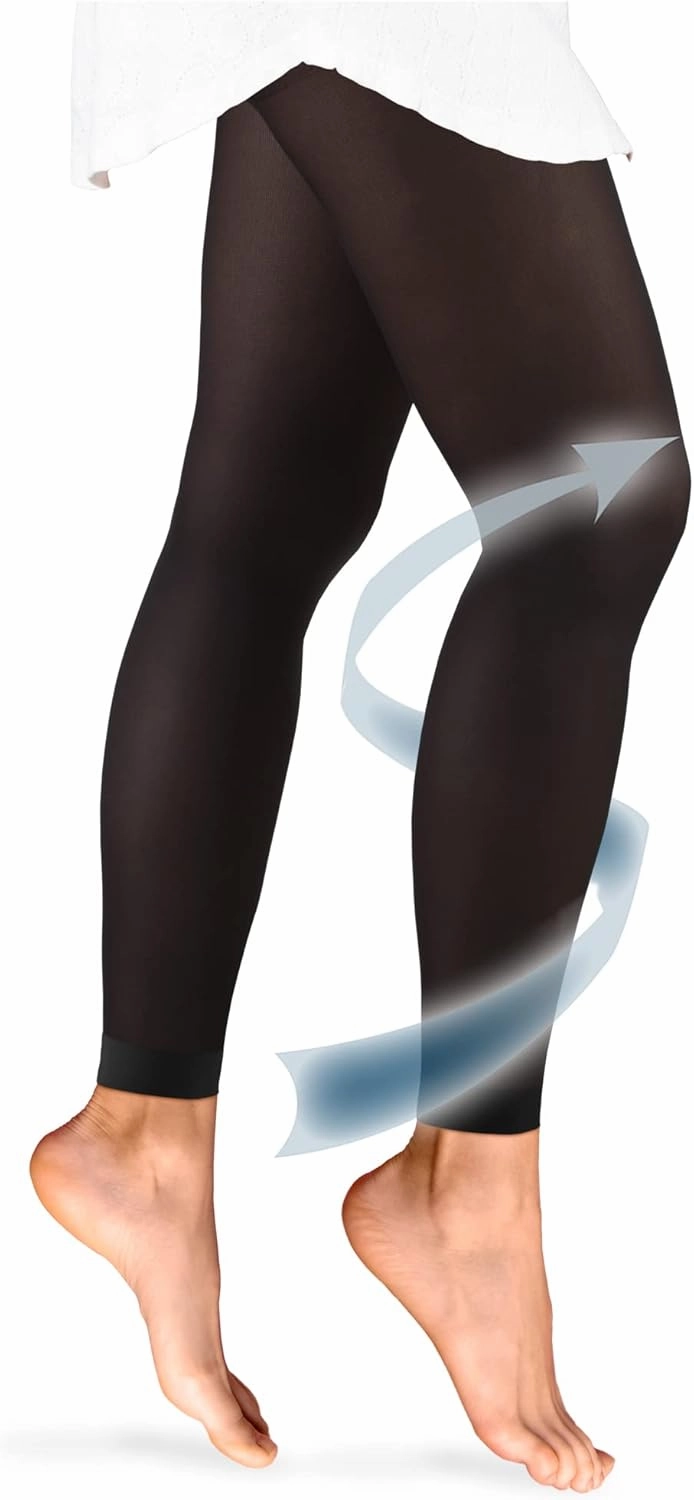 Truform Women's 20-30 mmHg Medical Compression Tights, Footless Opaque Shapewear Support Pantyhose, Large