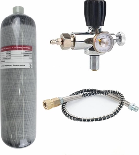 TUXING 4500Psi 3L Carbon Fiber Scuba Tank with Paintball Fill Station with Valve Regulator Gauge,High Pressure Composite Cylinder,Diving Tank,Pcp Air Tank for Pcp Air Rifle Snorkeling Water Sports