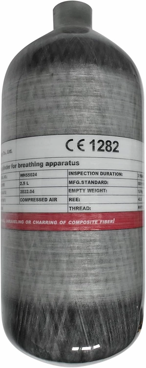 TUXING 4500psi High Pressure Composite Cylinder,2.5L Carbon Fiber Tank, Diving Scuba Tank, PCP Paintball Air Tank (Empty Bottle), M18*1.5