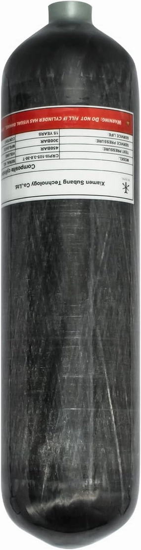 TUXING 4500Psi Pcp Air Tank,High Pressure Composite Cylinder,Carbon Fiber Air Tank 3L,CE Approved,Pcp Paintball Air Tank Diving Tank（Empty Bottle） M18*1.5