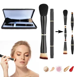 Two Sets 4-in-1 (8pcs) Dual Head Makeup Brush Set Professional Cosmetic Brushes for Foundation, Blending, Contour & Eyeshadow – Synthetic Vegan Kabuki Brush Kit