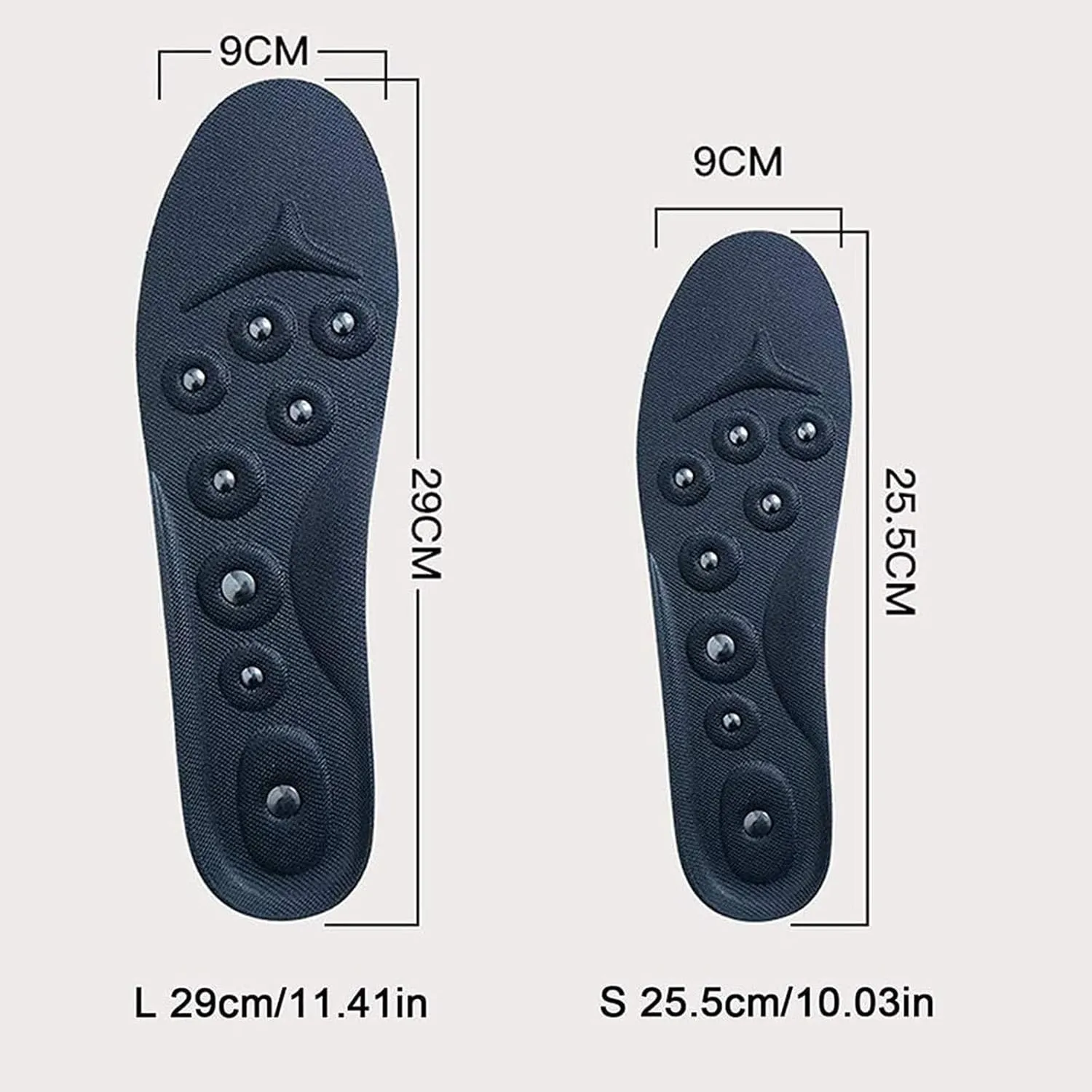 Unisex Magnetic Massage Insoles Foot Acupressure Shoe Pads, Acupressure Slimming Insoles for Weight Loss Washable and Cutable Reflexology Pain Relief Shoe Insoles for Men & Women,L(42-48),2 PAIRS