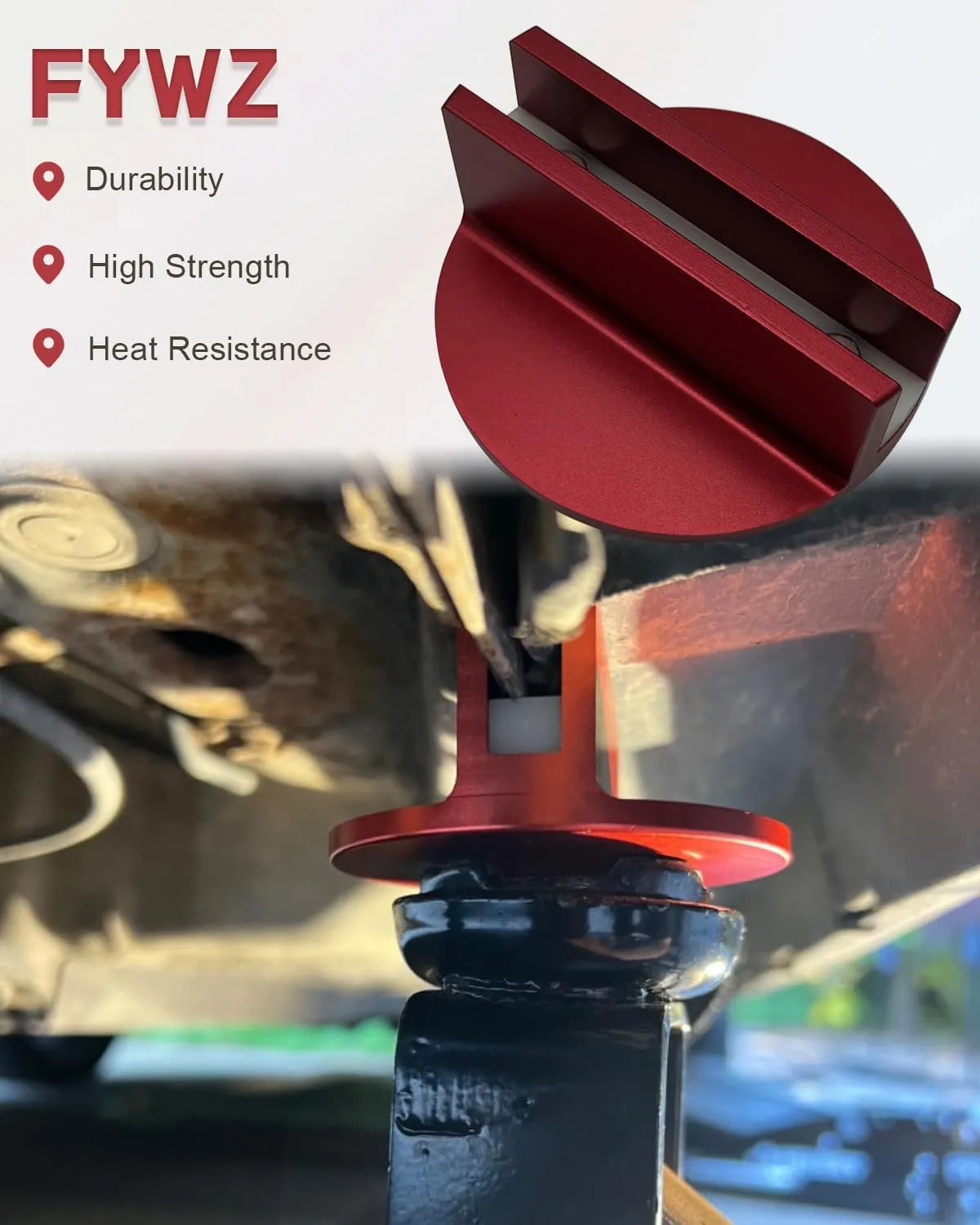 Universal Magnetic Jack Pad - Jack Puck Pinch Weld Frame Rail Adapter for Universal Vehicles 0.4" Slotted Aluminum Groove Frame Guide Rail Adapter (Red-1 Pack)…