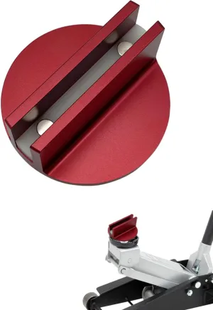 Universal Magnetic Jack Pad - Jack Puck Pinch Weld Frame Rail Adapter for Universal Vehicles 0.4" Slotted Aluminum Groove Frame Guide Rail Adapter (Red-1 Pack)…