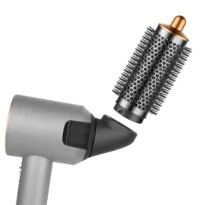 Upgraded Connector Adapter with Round Volumizing Brush for Dyson Supersonic Hair Dryer, Round Brush and Adapter Attachment for Converting Hair Dryer for Airwrap, Gold