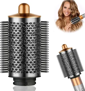 Upgraded Large Round Volumizing Brush for Dyson Airwrap HS05 /HS01 Multi-Styler, 3 Inch for Limp Flat Hair, Gold
