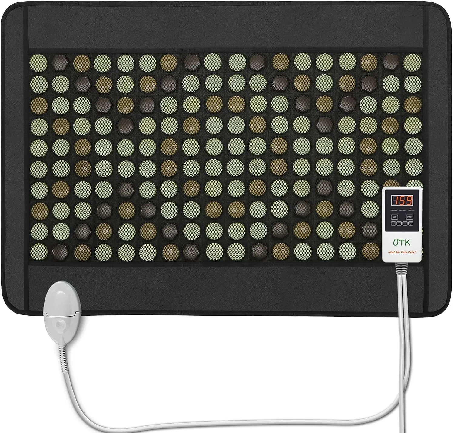 UTK Quantum Wave Heating Pad, Infrared Heating Pad for Pain Relief, FSA HSA Eligible, 28 Passive Magnets Stones, 44 Tourmalines, 108 Natural Jades, Memory Function, Auto Shut Off (Mpro: 21'' x 31'')