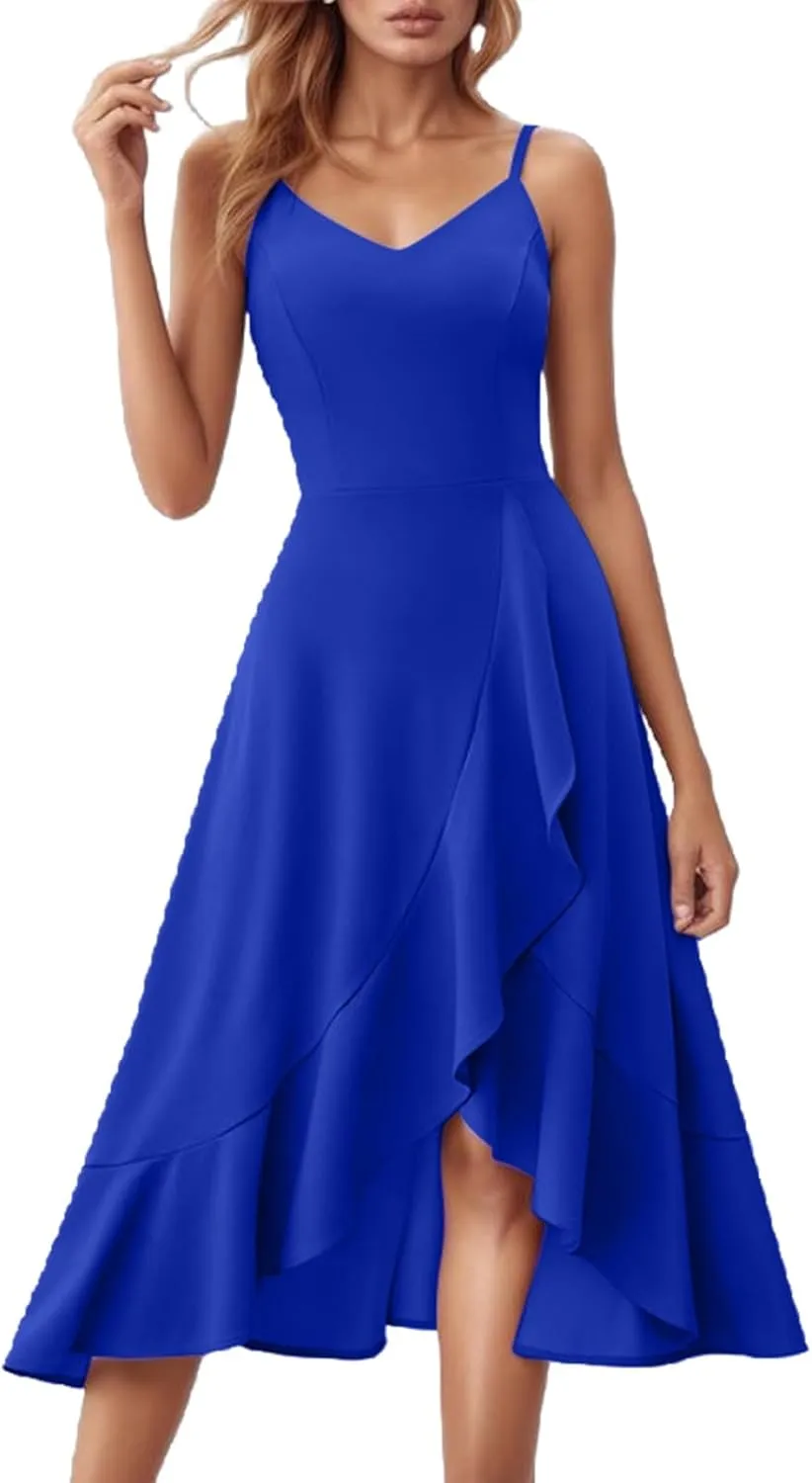 Vacation Dresses for Women 2025 Tank Dress Basic Sleeveless V Neck Long Maxi Dresses Party Club Flowy Sundresses