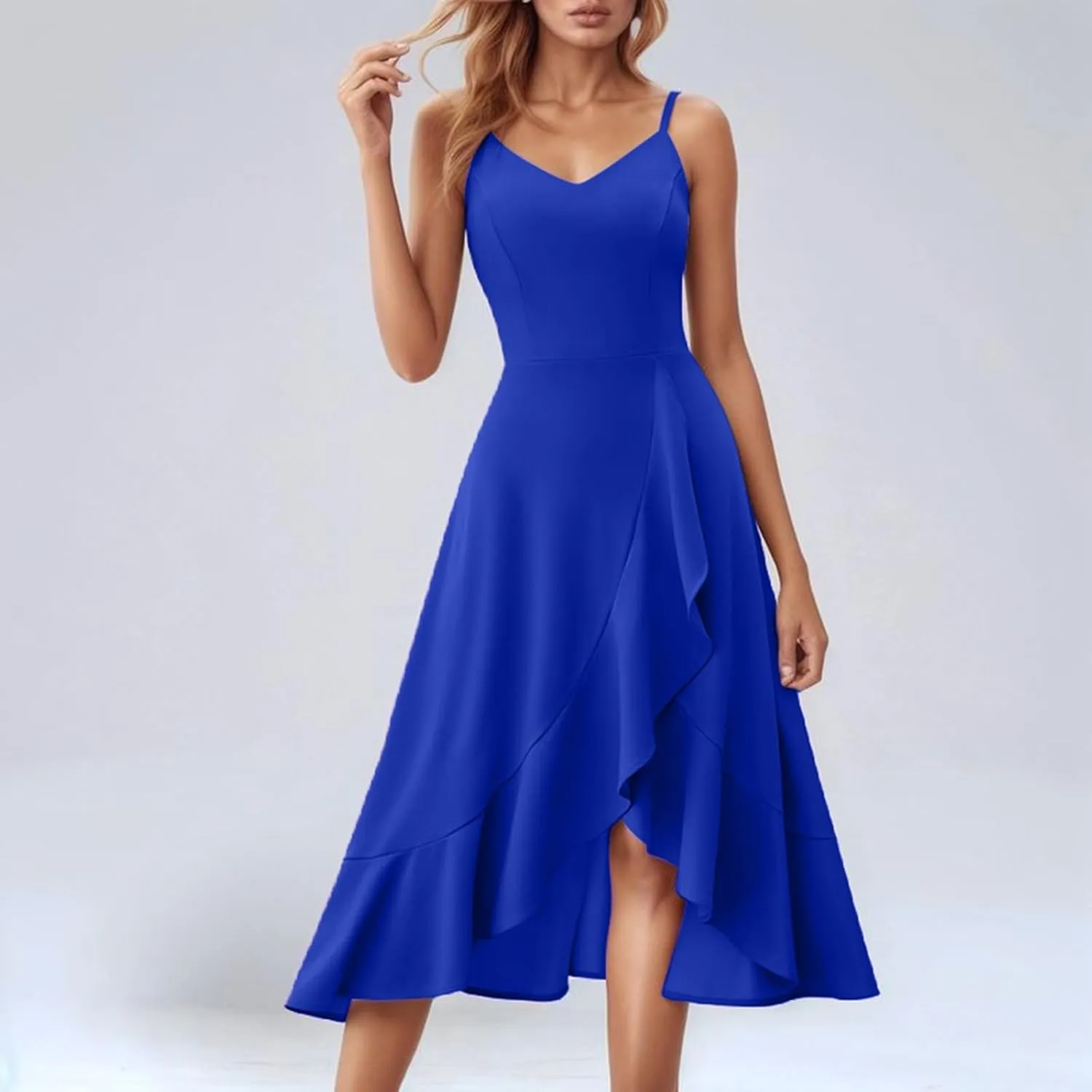 Vacation Dresses for Women 2025 Tank Dress Basic Sleeveless V Neck Long Maxi Dresses Party Club Flowy Sundresses