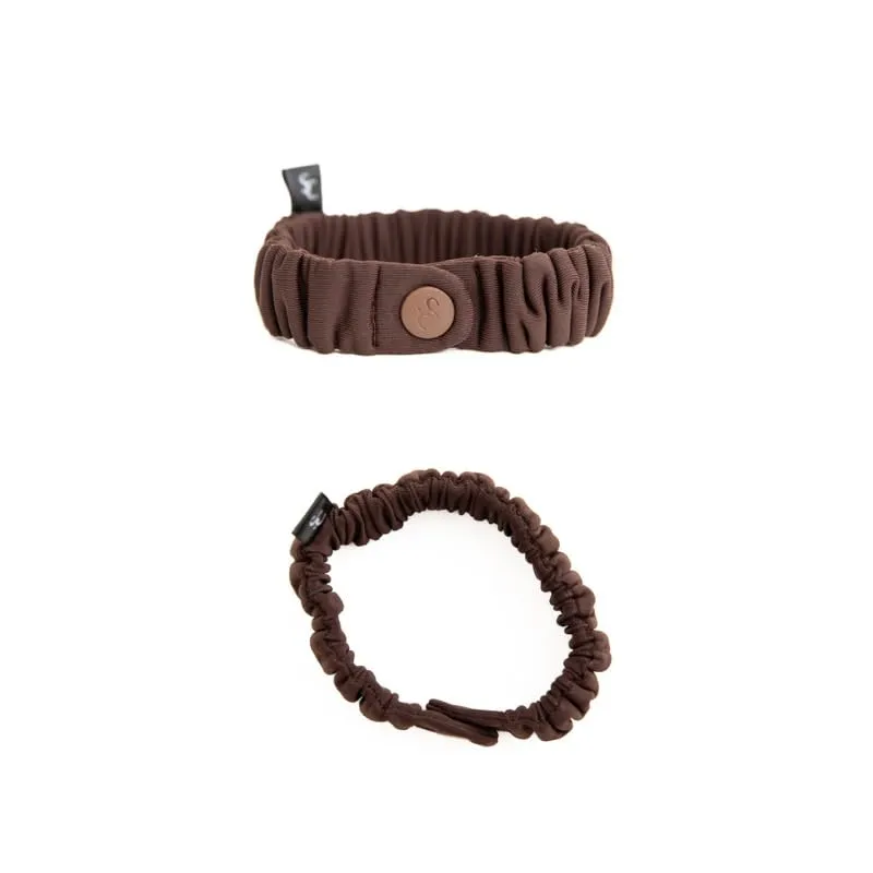 Velvet Oversized Adjustable Scrunchies for Thick, Natural Hair (2-pack) | No Slip, No Damage, Jumbo Women’s Afro Puff Scrunchie Designed for Curly Black Women’s Hair (Brown)