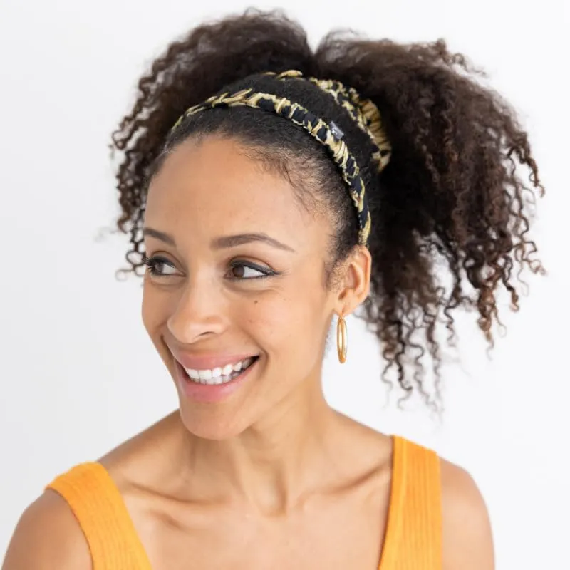Velvet Oversized Adjustable Scrunchies for Thick, Natural Hair (2-pack) | No Slip, No Damage, Jumbo Women’s Afro Puff Scrunchie Designed for Curly Black Women’s Hair (Cheetah)