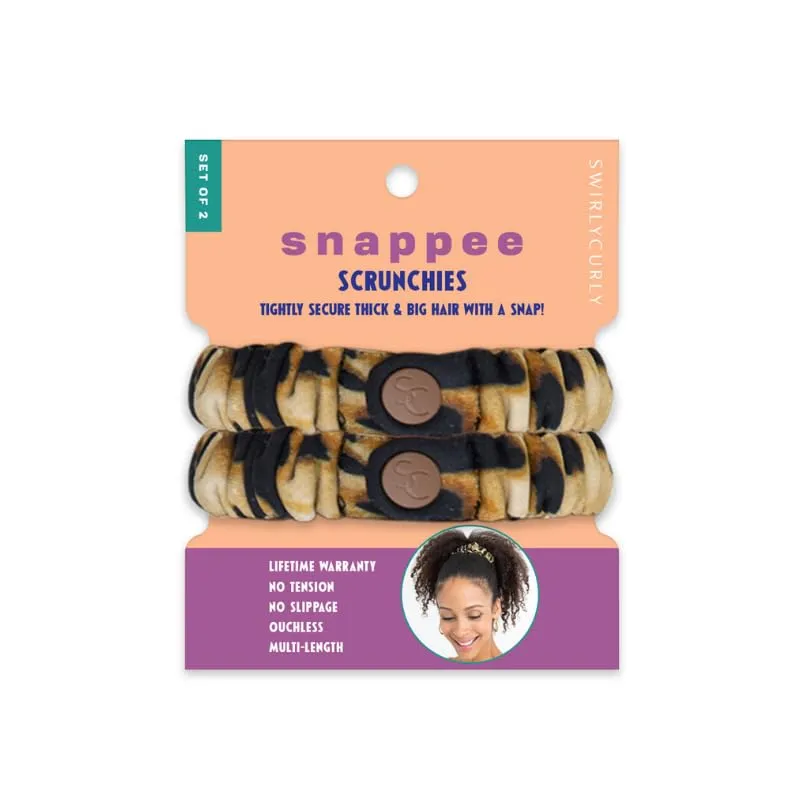 Velvet Oversized Adjustable Scrunchies for Thick, Natural Hair (2-pack) | No Slip, No Damage, Jumbo Women’s Afro Puff Scrunchie Designed for Curly Black Women’s Hair (Cheetah)