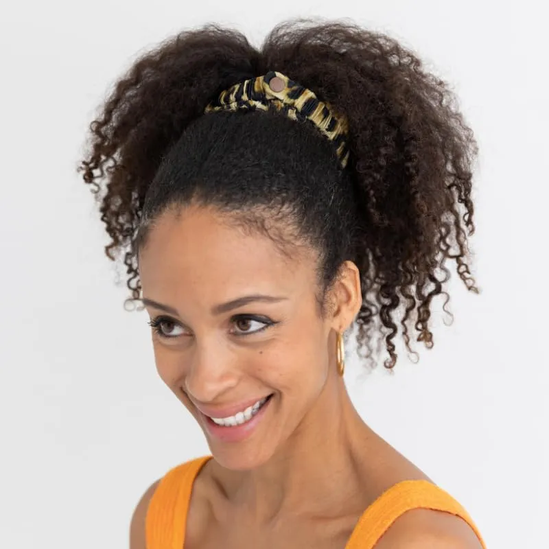 Velvet Oversized Adjustable Scrunchies for Thick, Natural Hair (2-pack) | No Slip, No Damage, Jumbo Women’s Afro Puff Scrunchie Designed for Curly Black Women’s Hair (Cheetah)