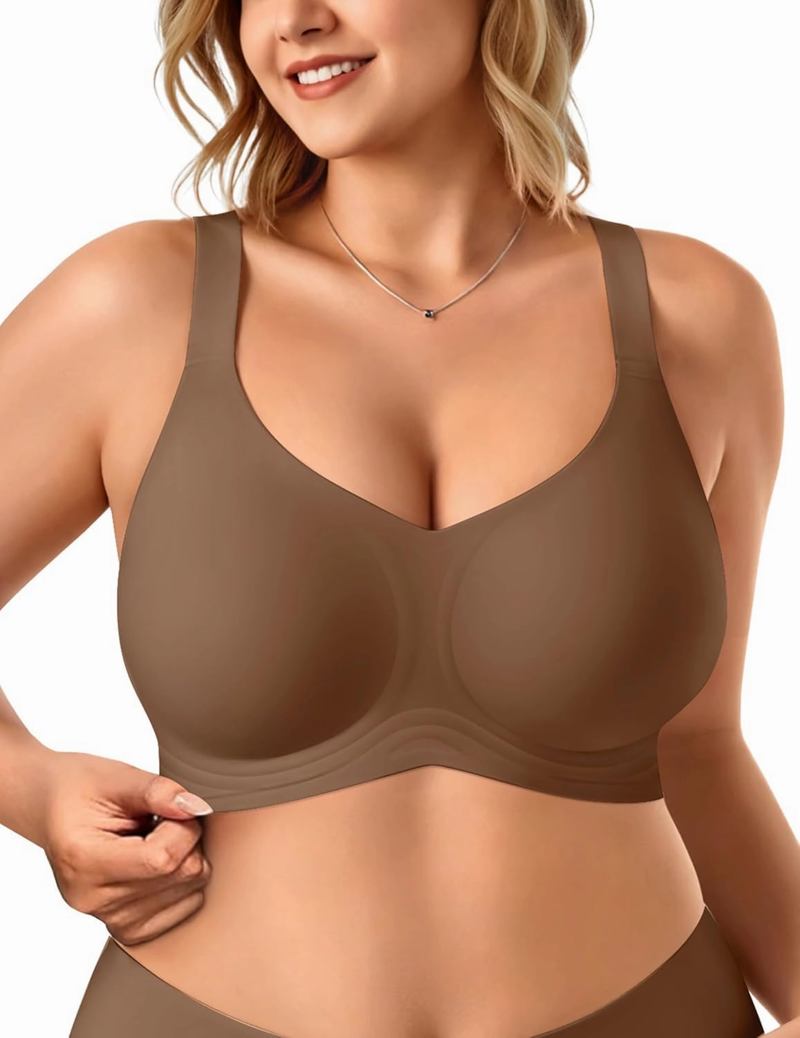 Vertvie Bras for Women No Underwire Wireless Support Bra Underarm-Smoothing Seamless Push Up Full Coverage T-Shirt Sports Bra