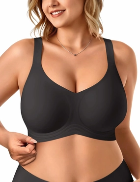 Vertvie Bras for Women No Underwire Wireless Support Bra Underarm-Smoothing Seamless Push Up Full Coverage T-Shirt Sports Bra