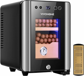 VIVOHOME 8L Electric Humidor, Cooling and Heating Temperature Control System with Water Humidifer and Spanish Cedar Wood Drawer Shelves, High-end Gift for Men