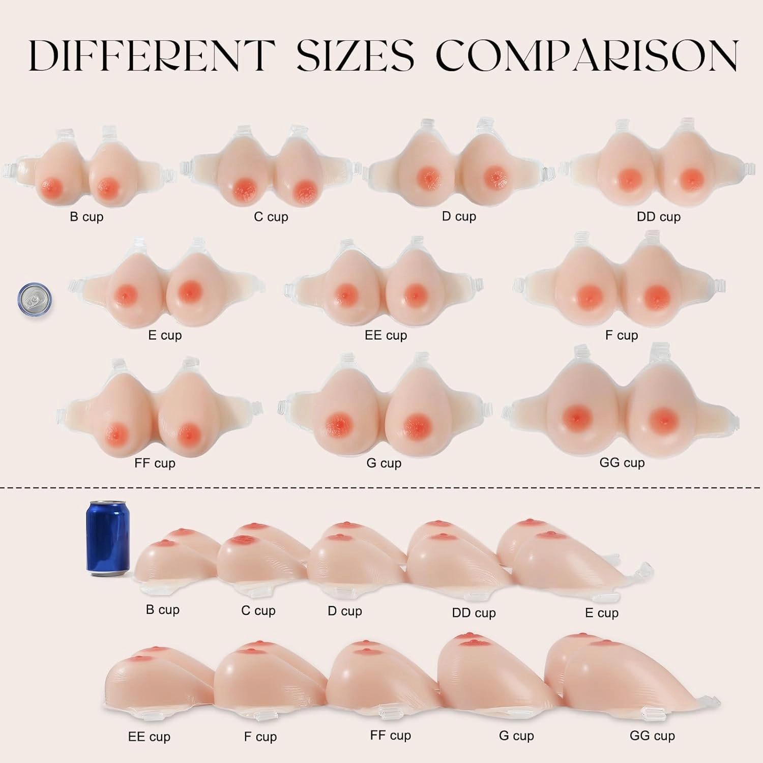 Vollence Strap on Silicone Breast Forms Fake Boobs for Mastectomy Crossdresser