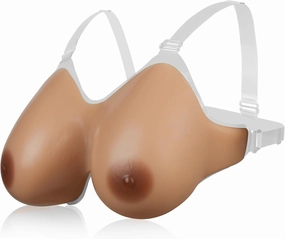 Vollence Strap on Silicone Breast Forms Fake Boobs for Mastectomy Crossdresser