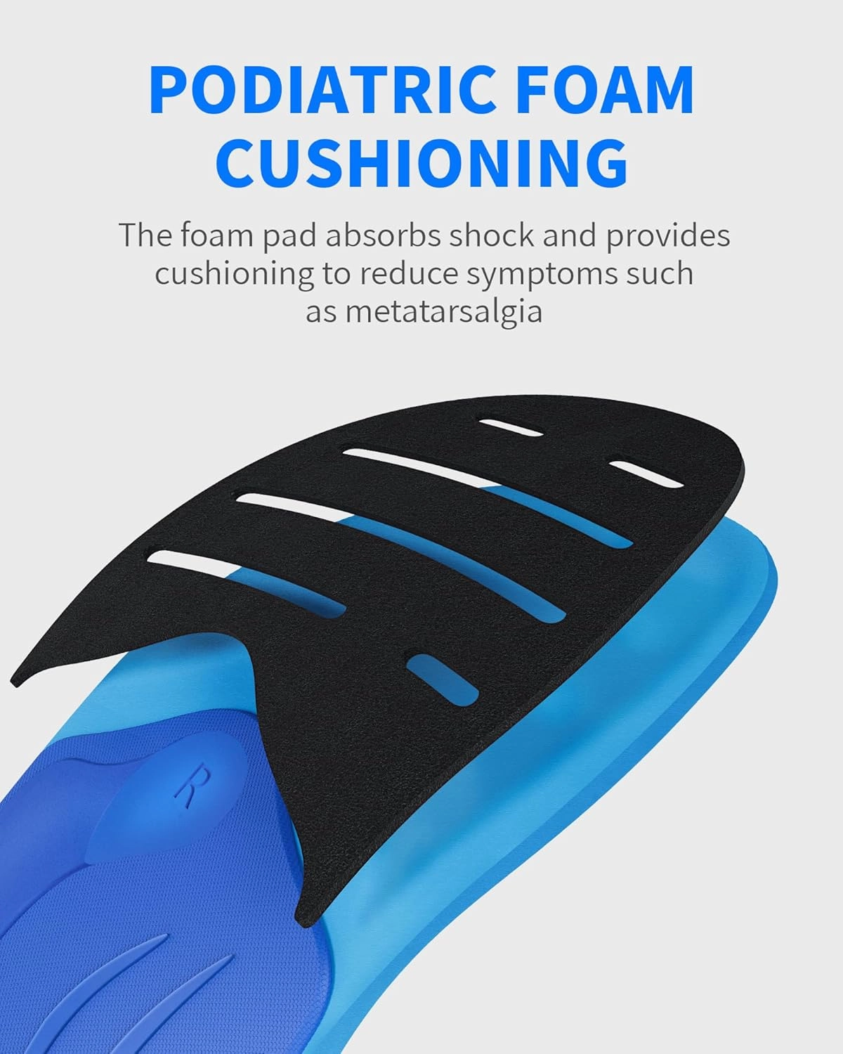 WalkHero All-Around Arch Support Inserts - Plantar Fasciitis Relief Orthotic Insoles for Flat Feet and Daily Walking, Shock Absorbing and Cushioning (Mens 6-6.5 | Womens 8-8.5, Navy Blue)