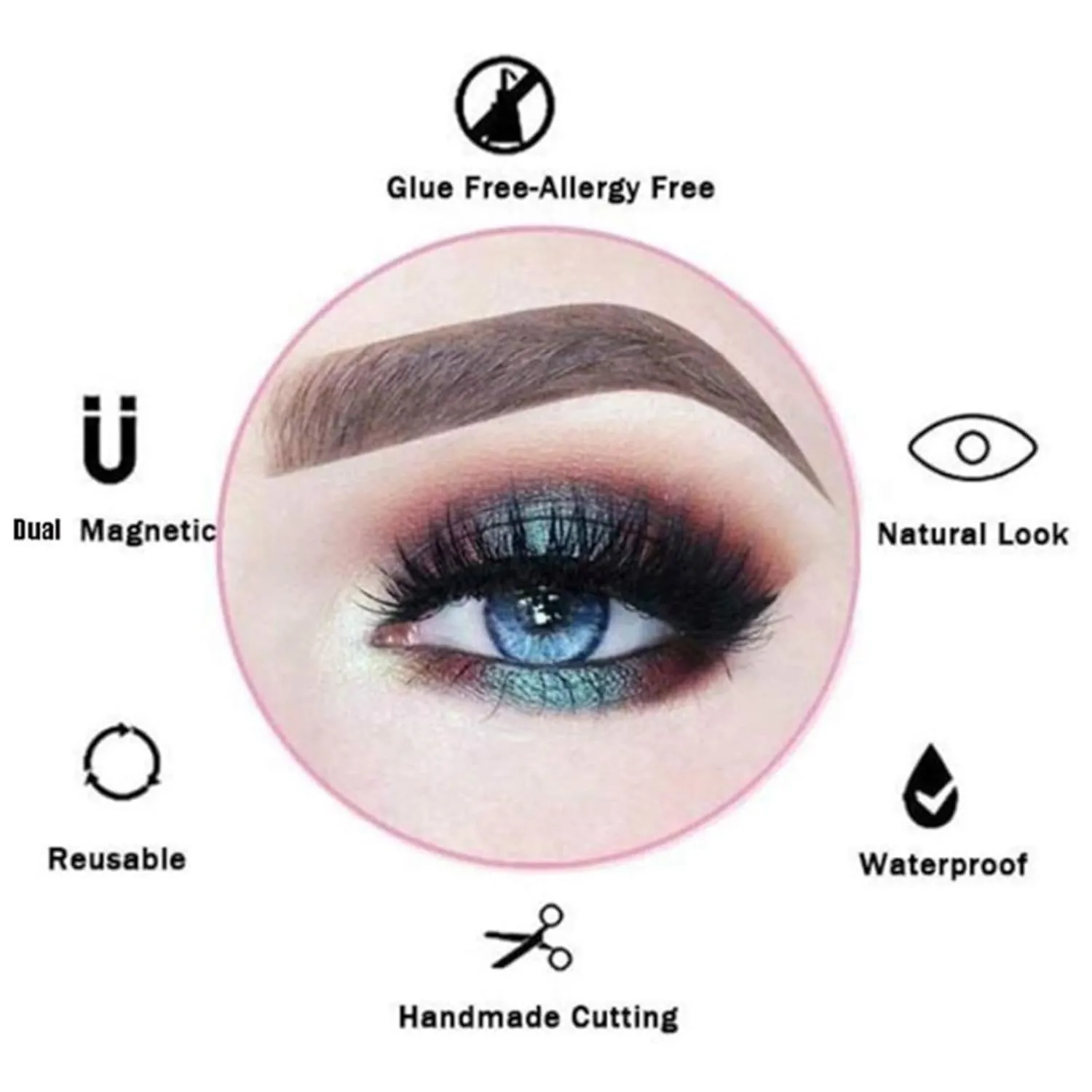 Wasado Magnetic Eyelashes, 2 Style Reusable Magnetic Eye Lashes Natural Look No Glue or Liner Need with Applicator (Magnetic Eyelashes #01)