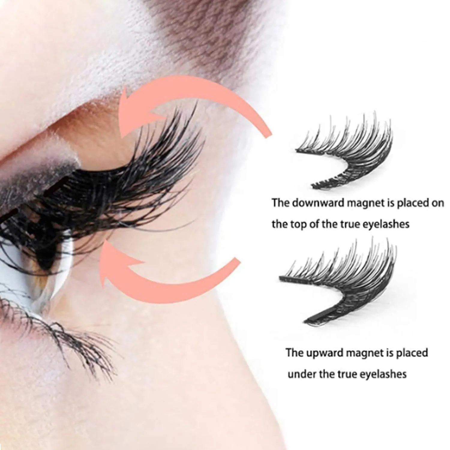 Wasado Magnetic Eyelashes, 2 Style Reusable Magnetic Eye Lashes Natural Look No Glue or Liner Need with Applicator (Magnetic Eyelashes #01)