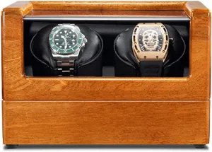 Watch Display Box Automatic Watch Winder for Double Automatic Watches Adjustable Watch Pillows Wood Shell Piano Paint Exterior with Quiet Japanese Mabuchi Motor (Color : Black (Black 2 0)