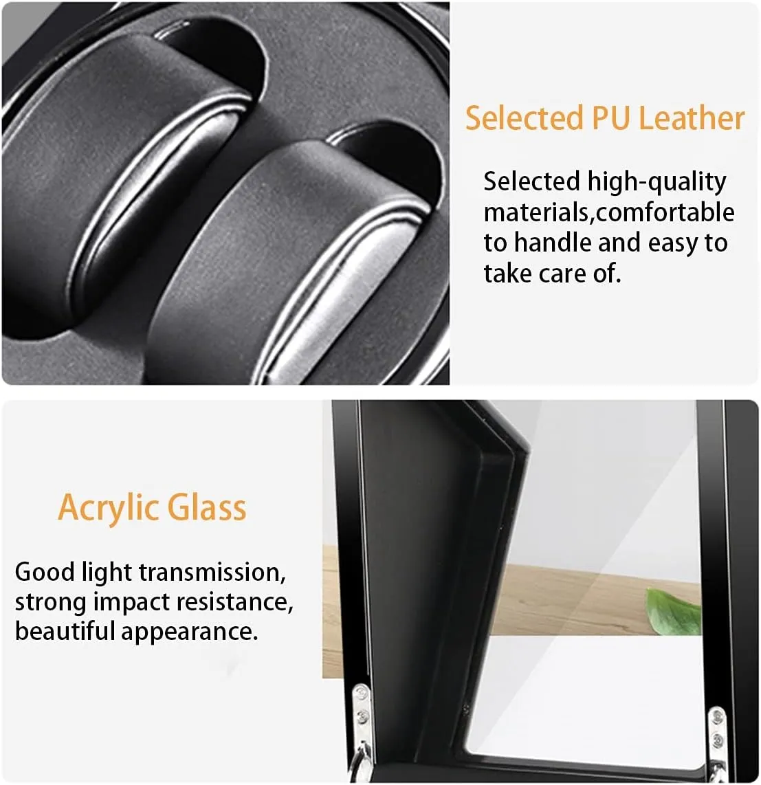 Watch Display Box Automatic Watch Winder Storage Display Box with 6 7 Slot Wood Shell Piano Self Winding Watch Rotator Box with Quiet Motor Flexible Watch PillowA-6 7