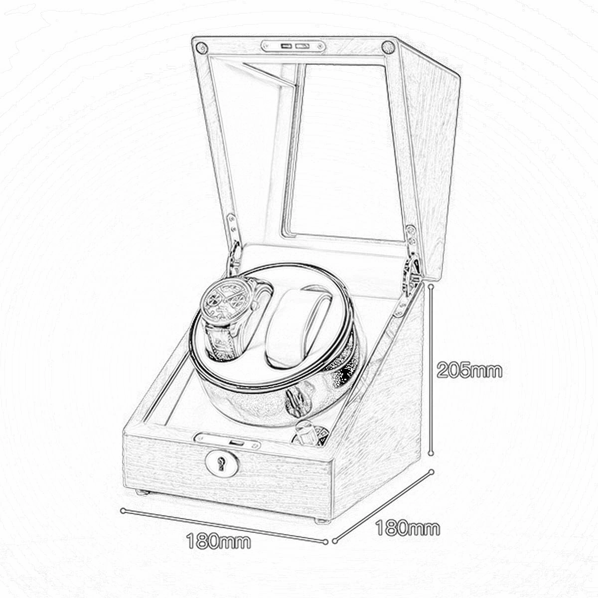 Watch Display Box Double Watch Winder for Automatic Watches, Solid Wood Shell,Extremely Silent Motor, Suitable for Ladies and Men's Wrist (Rosewood beige)
