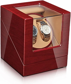 Watch Display Box Watch Winder for 2/4 Automatic Watches with Silent Motor Flexible Watch Pillow Acrylic Glass Wood Shell Piano Finish Watch Display Box (2 0)