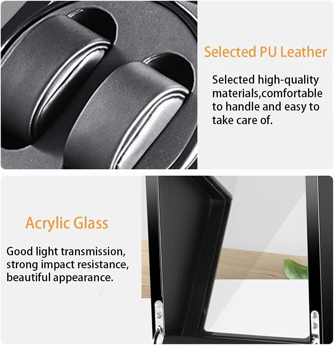 Watch Display Box Watch Winder For 4 Automatic Watches Luxury Mechanical Watch Storage Case Wood Shell Piano Self Winding Watch Rotator Box Withquiet Motor Dual Power SupB